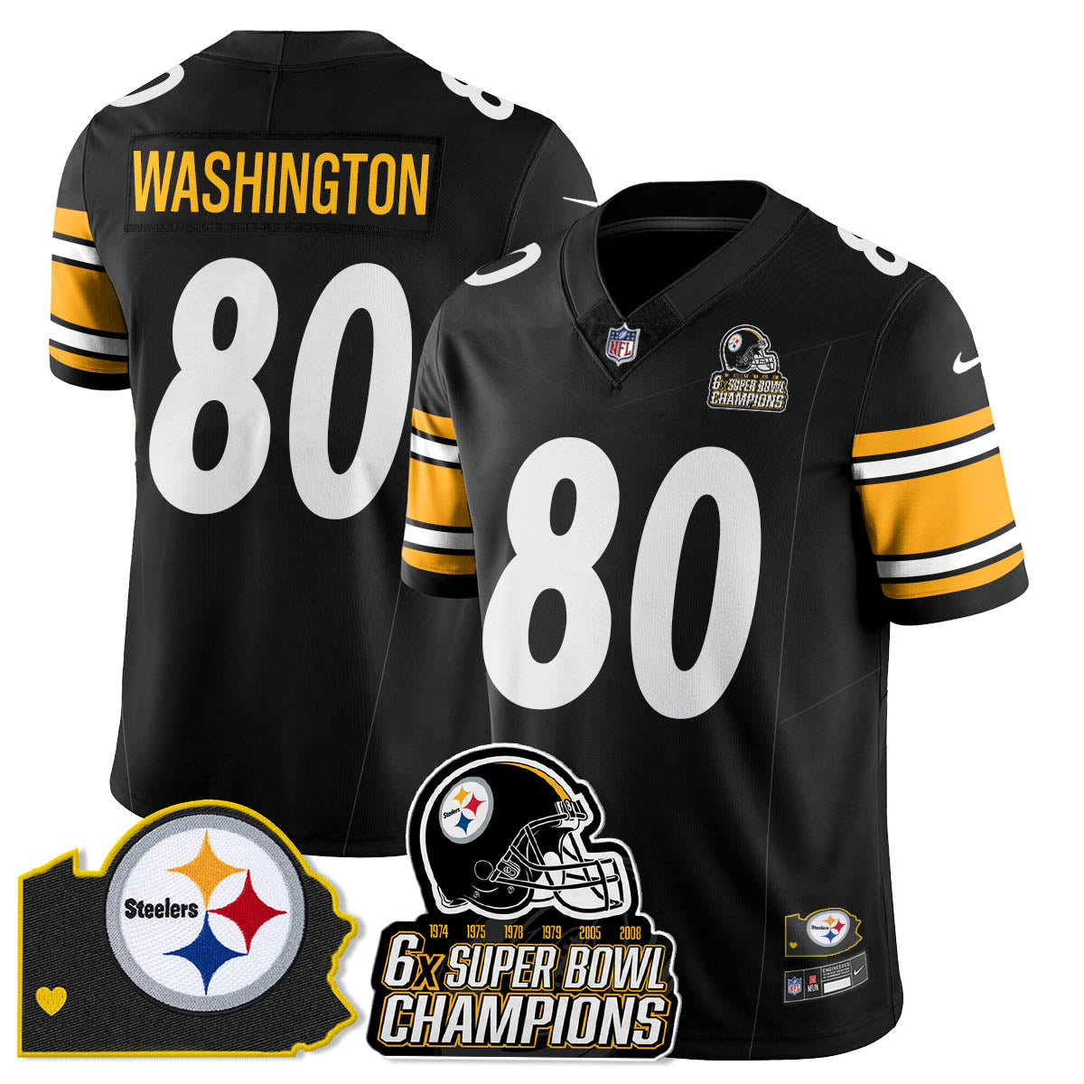 PIT 6-Time Champions Patch Vapor Limited Jersey - All Stitched