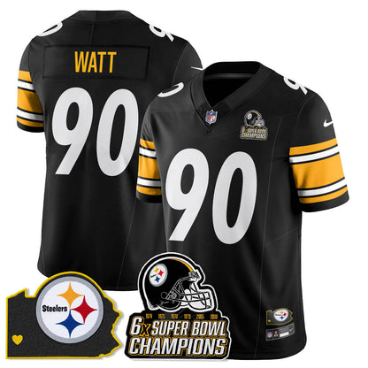 PIT 6-Time Champions Patch Vapor Limited Jersey - All Stitched