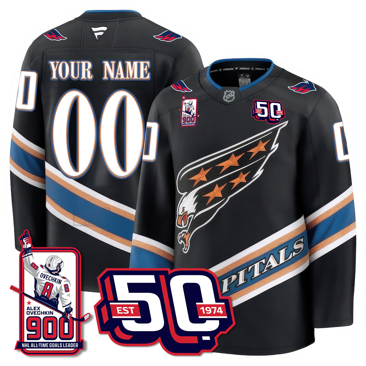 Custom WSH 2025 Premium Jersey - 900 GOALS -  All Stitched