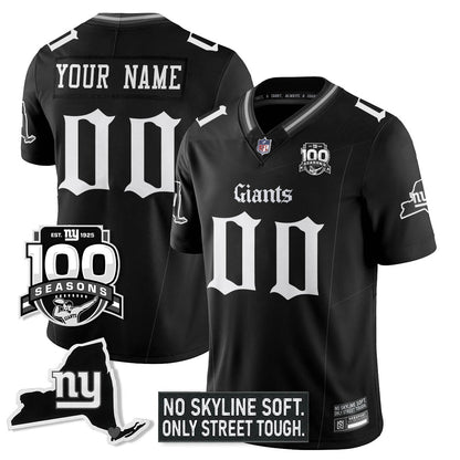NYG 100th Seasons 'Gothic Gotham Edition' Vapor Limited Jersey - All Stitched