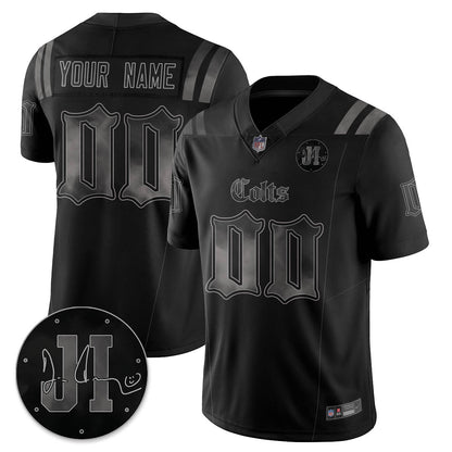 Custom IND 'Dark Gothic' Vapor Limited Jersey - Jim Irsay Patch - All Stitched