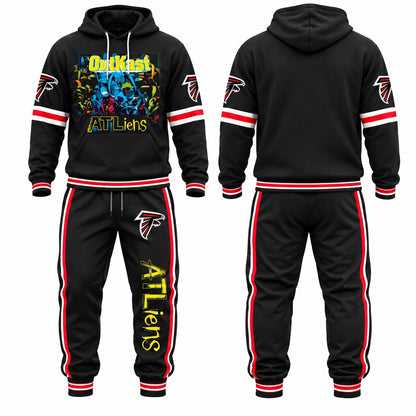 ATL ATliens Streetwear Hoodie Pants Set - Printed
