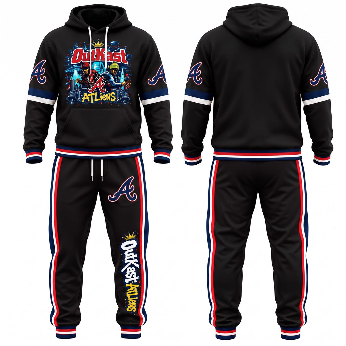 ATL x ATliens Streetwear Hoodie Pants Set - Printed