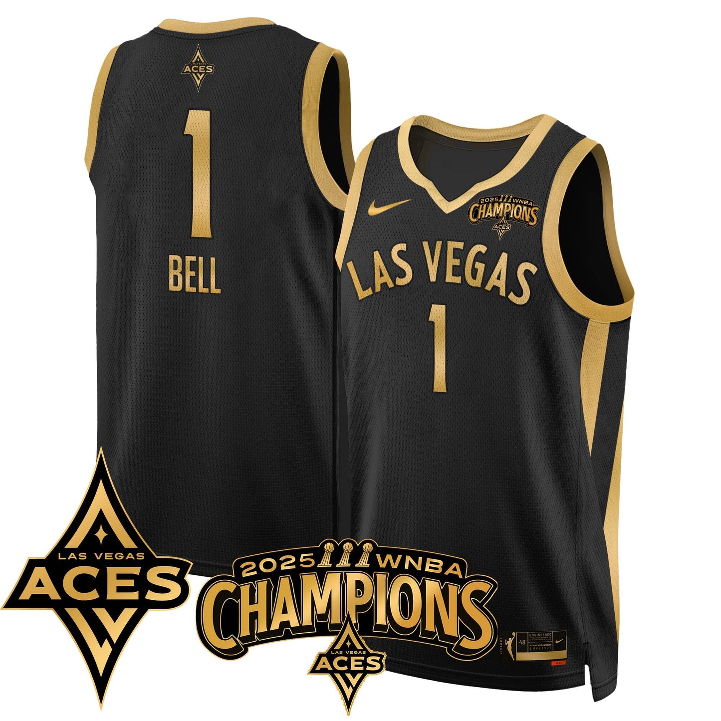 Las Vegas Aces 2025 WNBA Championship Jersey - All Stitched
