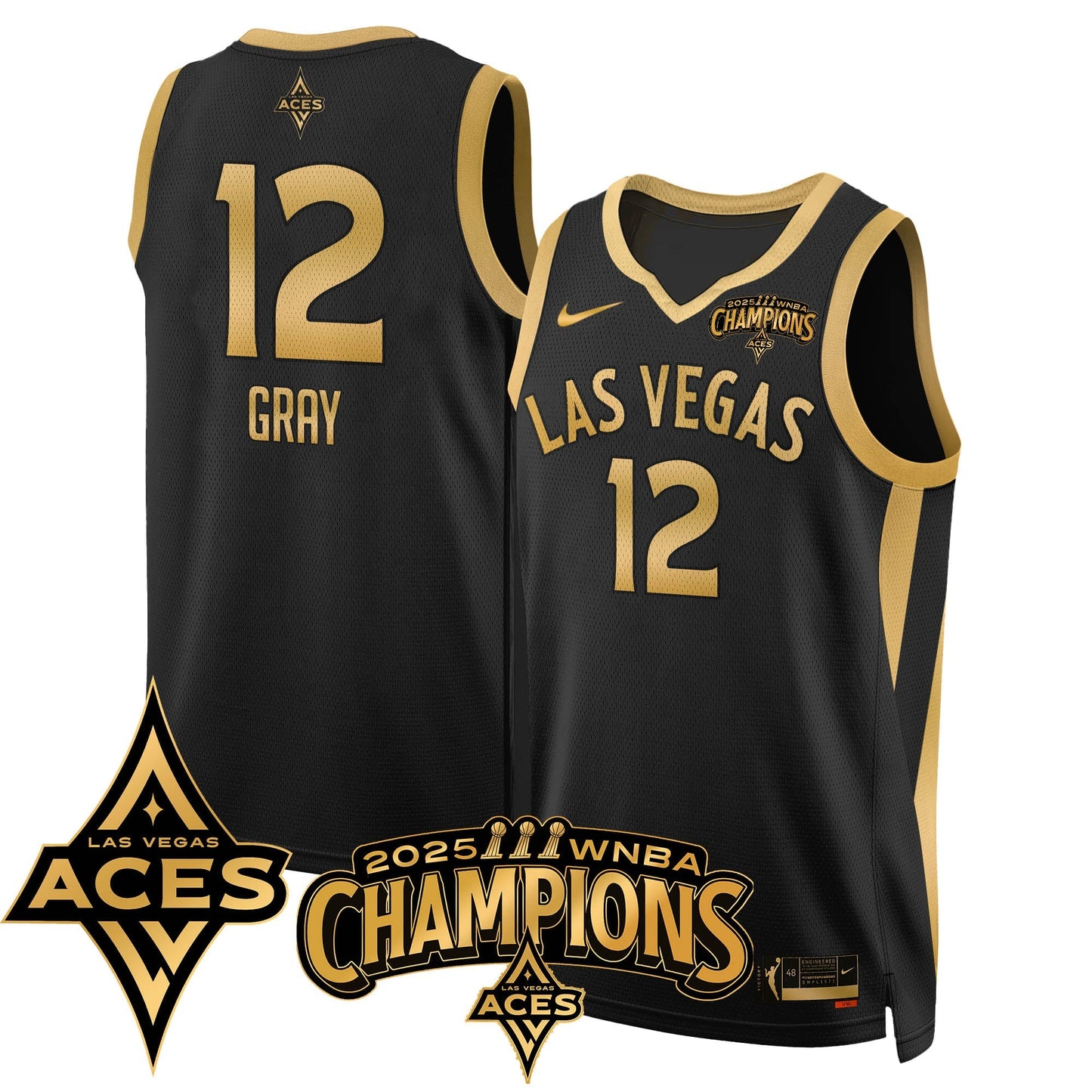 Las Vegas Aces 2025 WNBA Championship Jersey - All Stitched