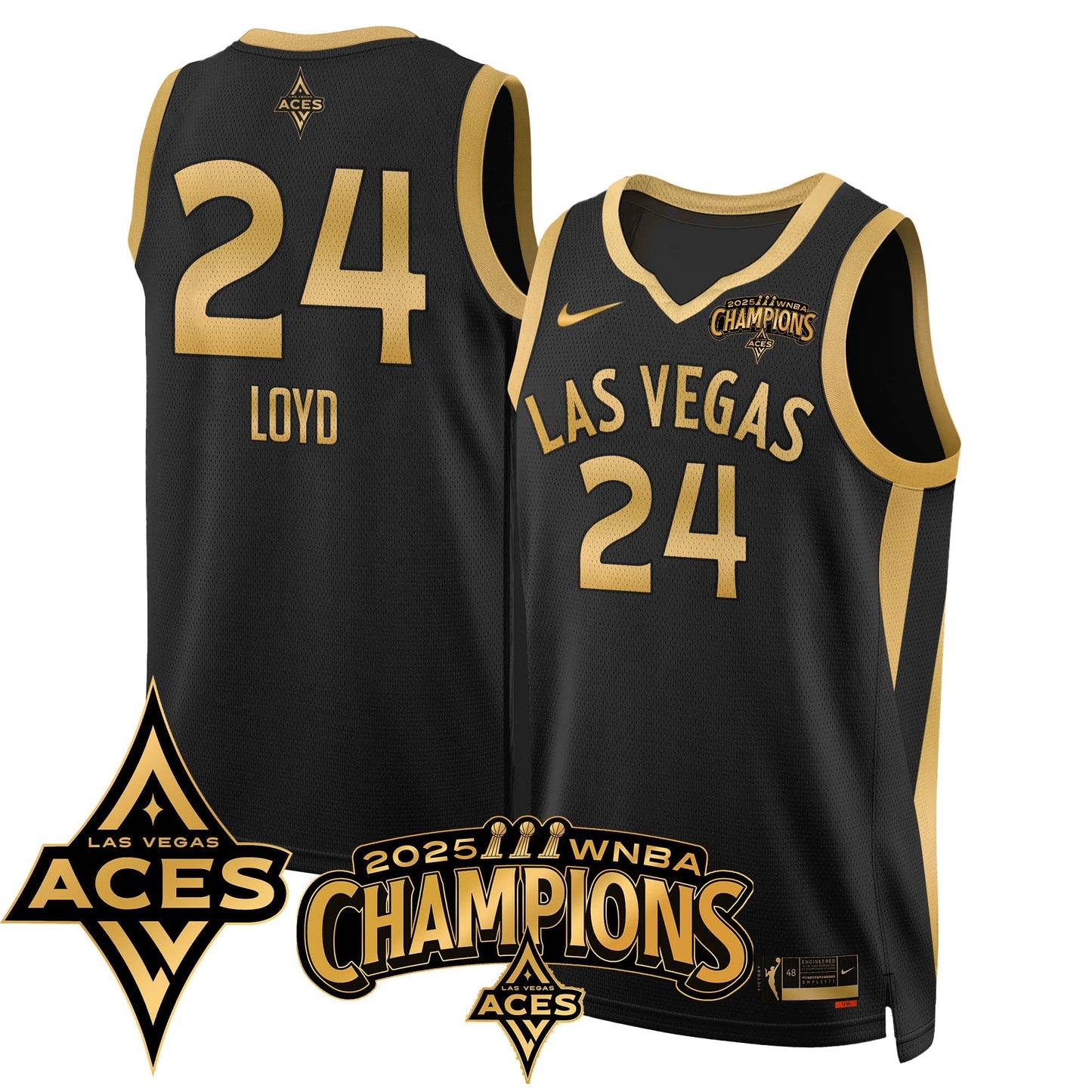 Las Vegas Aces 2025 WNBA Championship Jersey - All Stitched
