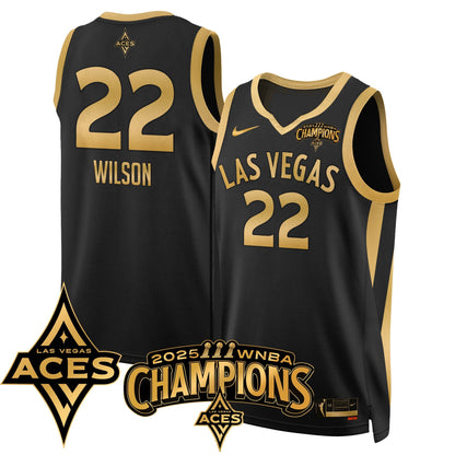 Las Vegas Aces 2025 WNBA Championship Jersey - All Stitched