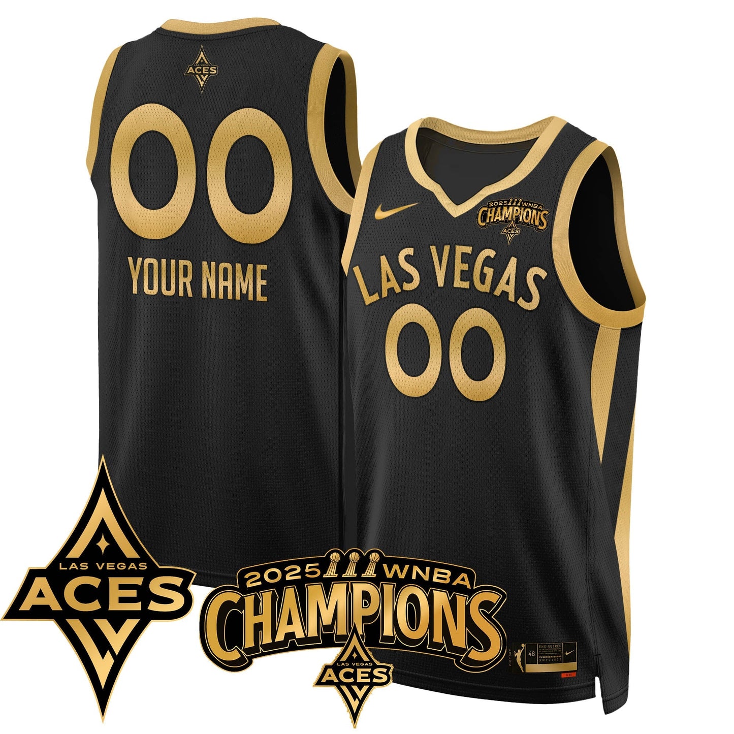 Las Vegas Aces 2025 WNBA Championship Jersey - All Stitched