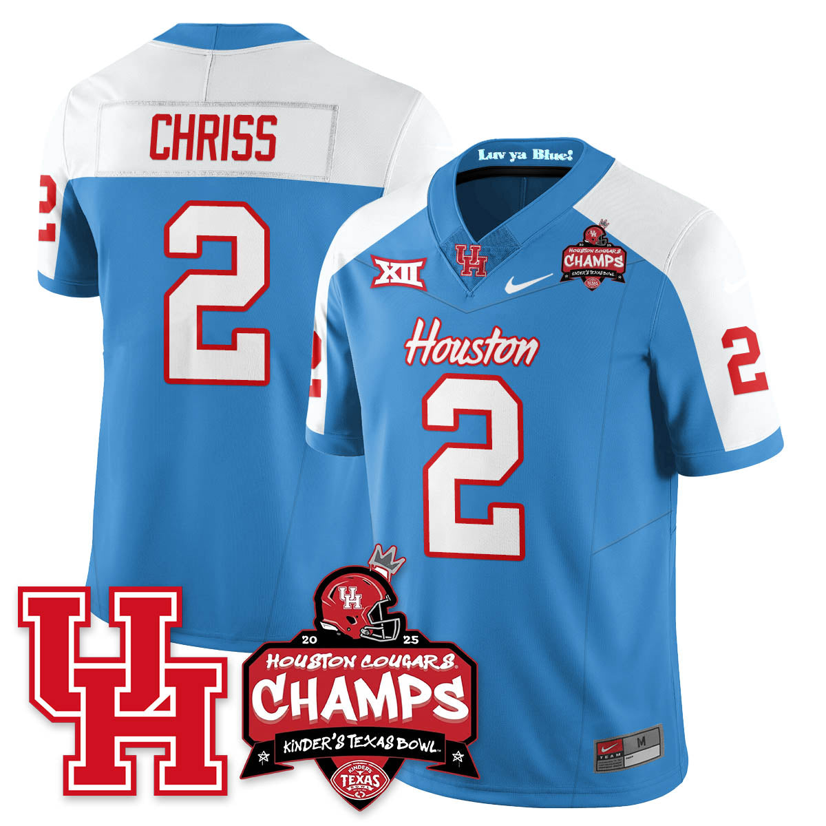 HCG Football 2025 Kinder's Texas Bowl Champions Jersey - All Stitched