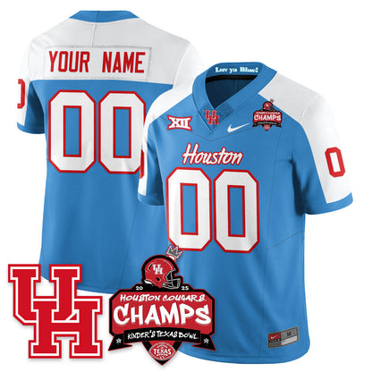 Houston Cougar Football 2025 Kinder's Texas Bowl Champions Jersey - All Stitched
