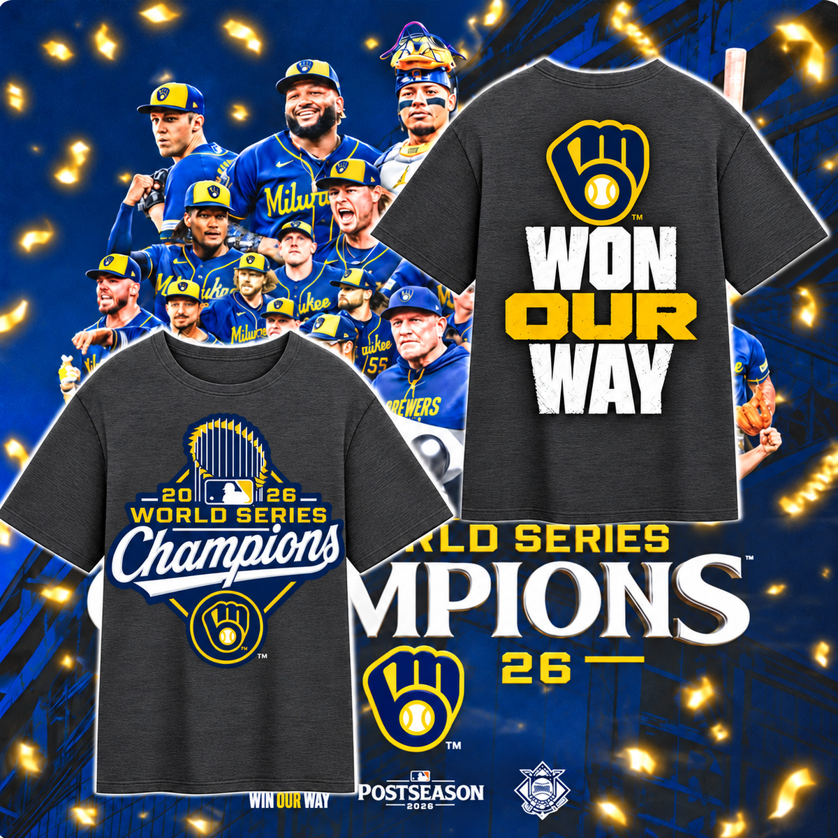 MIL World Series Champions Two Sides T-Shirt - Printed V8