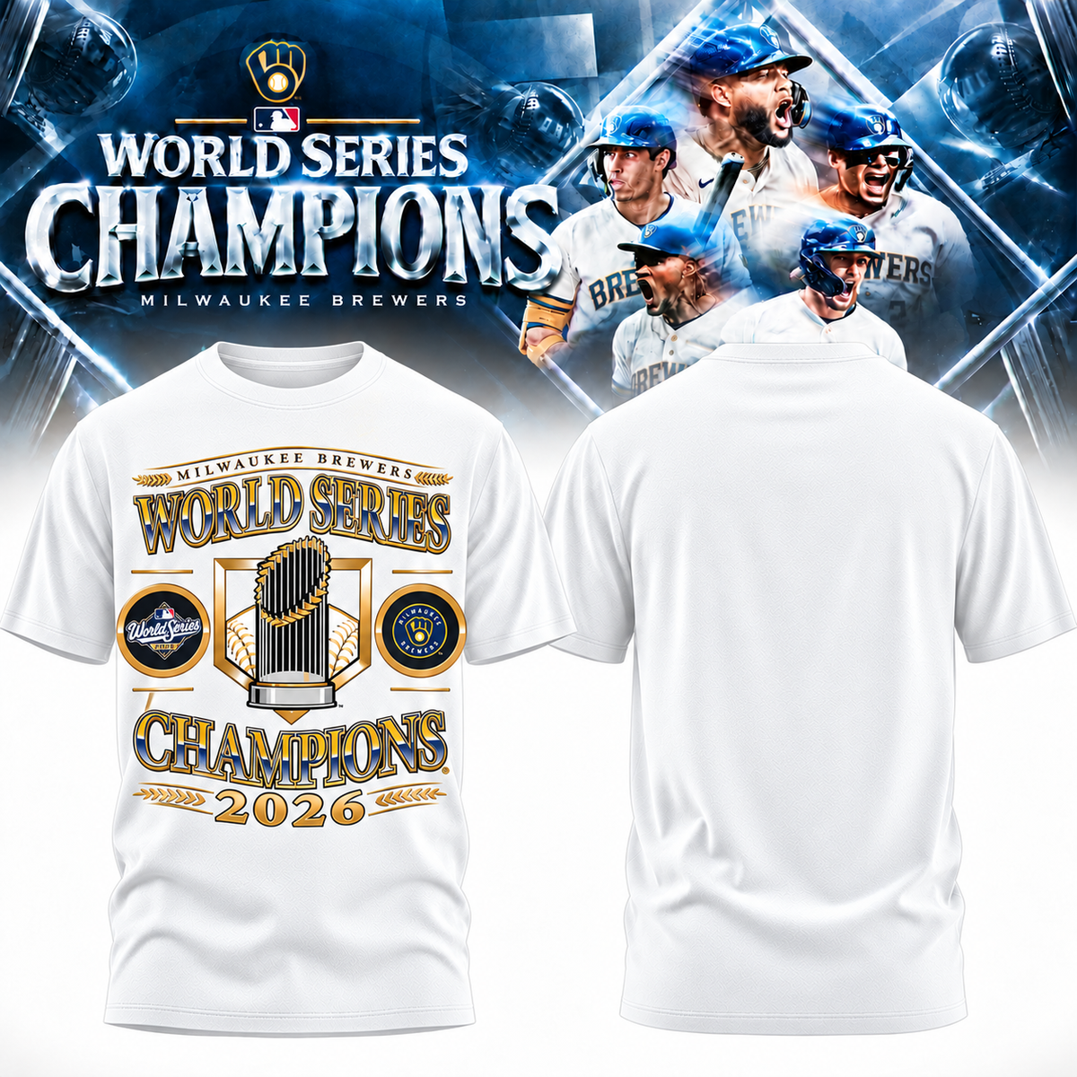MIL World Series Champions One Side T-Shirt - Printed V26
