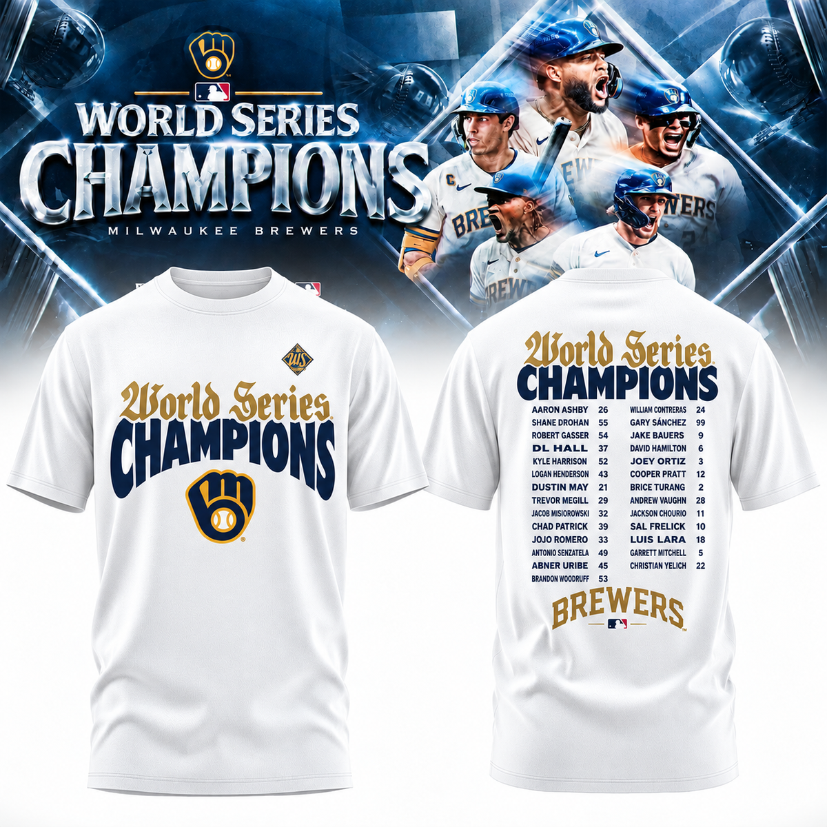 MIL World Series Champions Two Sides T-Shirt - Printed V20