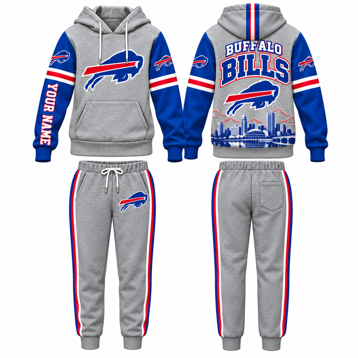 BUF Streetwear Custom Hoodie Pants Set - Printed