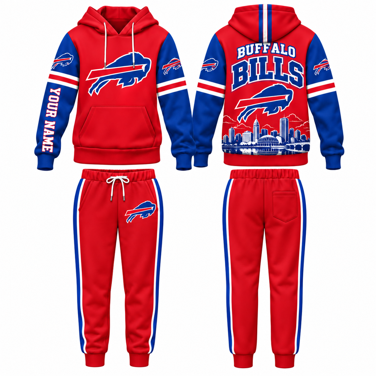BUF Streetwear Custom Hoodie Pants Set - Printed