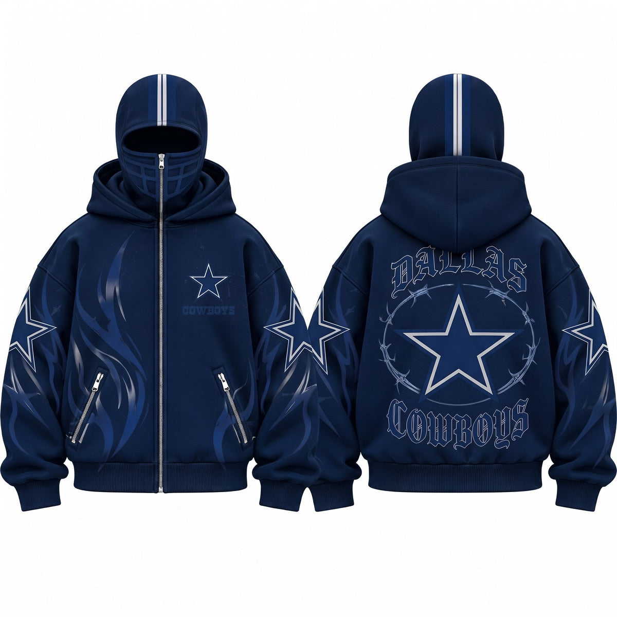 DAL Gothic Style Mask Zip Up Hoodie - Printed V2