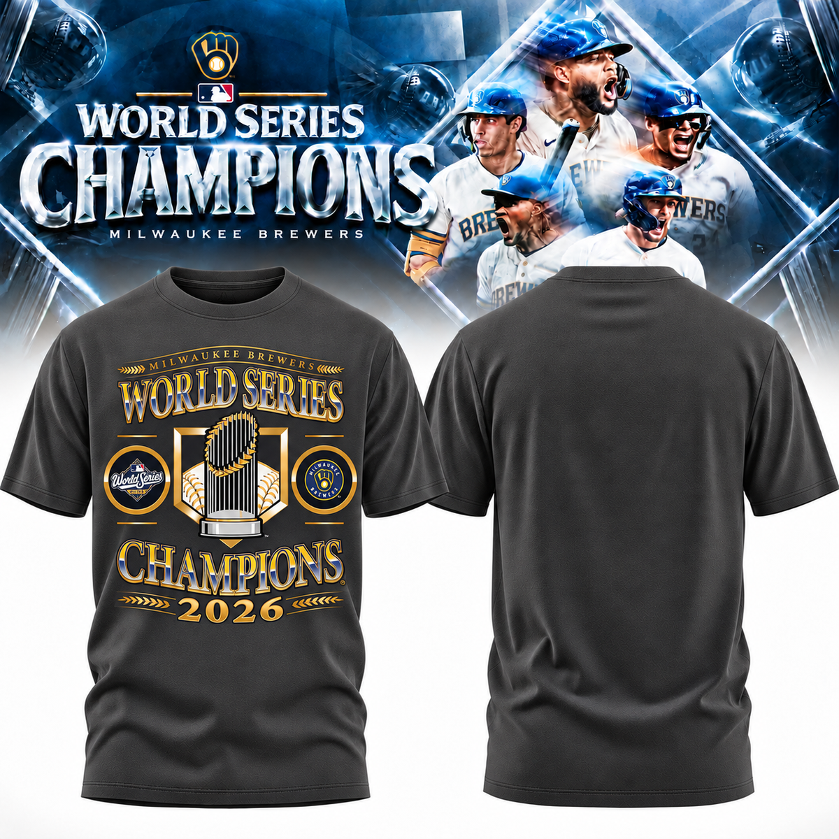 MIL World Series Champions One Side T-Shirt - Printed V26