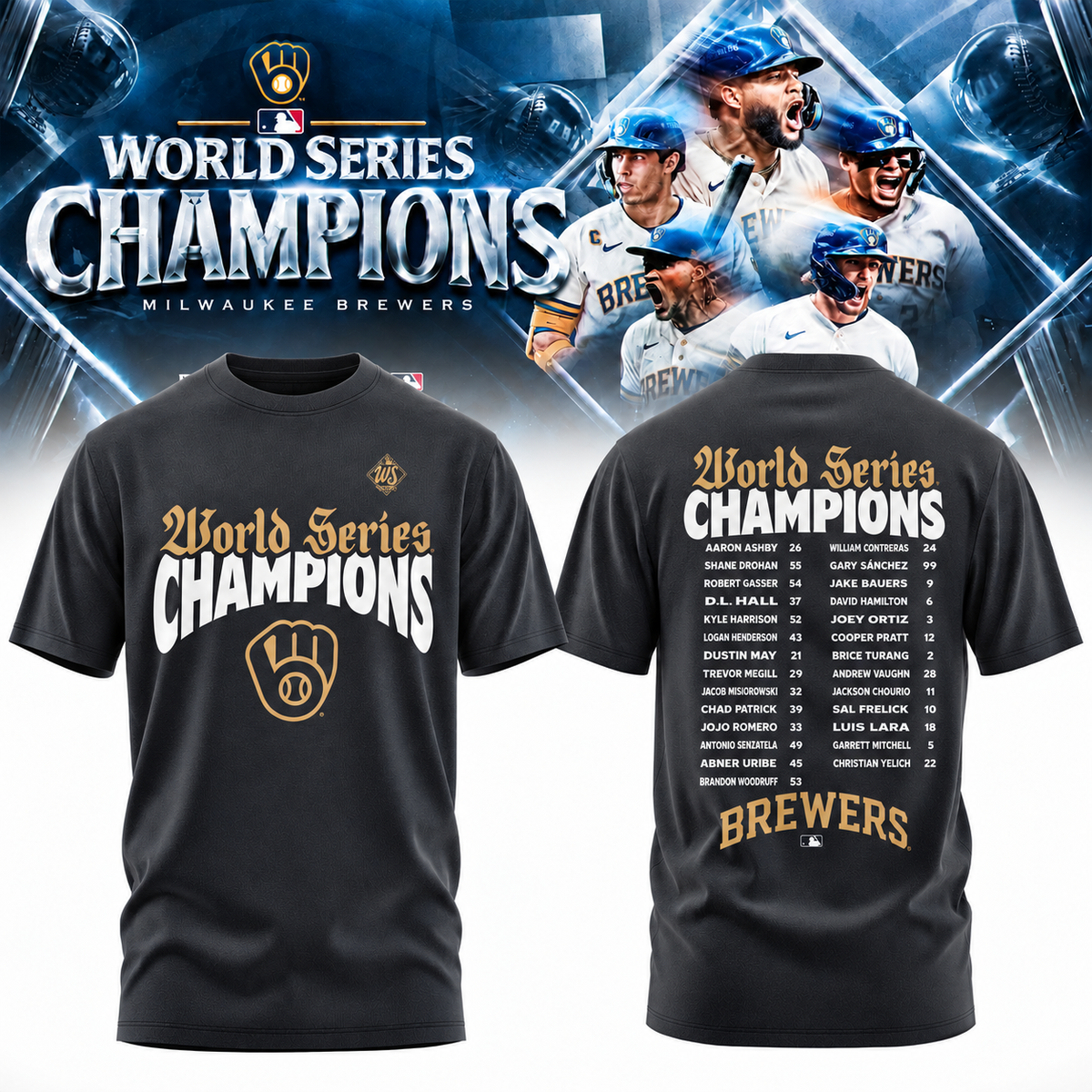 MIL World Series Champions Two Sides T-Shirt - Printed V20