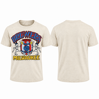 MIL Brew Crew Skeleton Washed T-Shirt - Printed