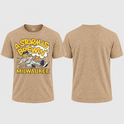 MIL A Storm Is Brewin' Washed T-Shirt - Printed