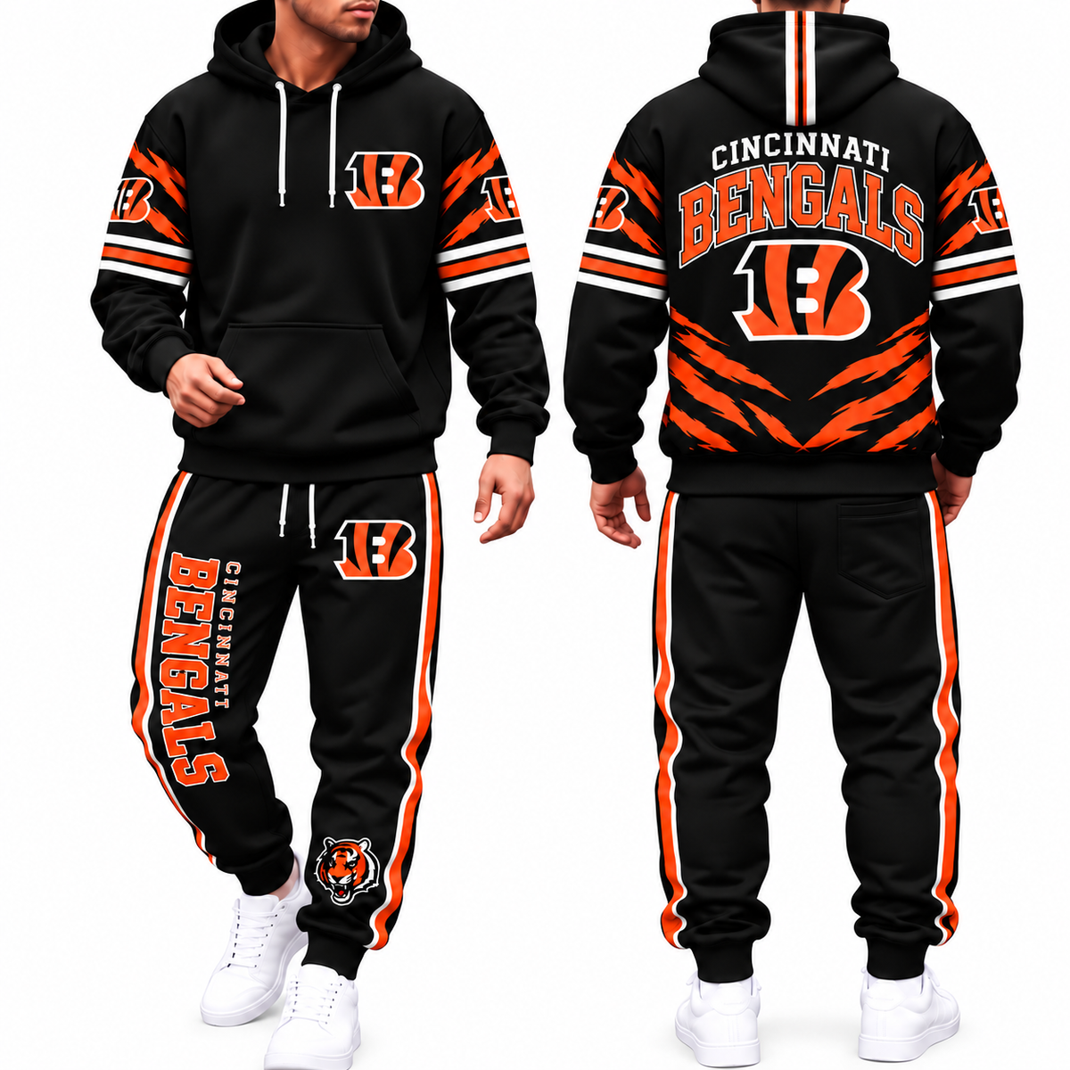 CIN Streetwear Hoodie Pants Set - Printed