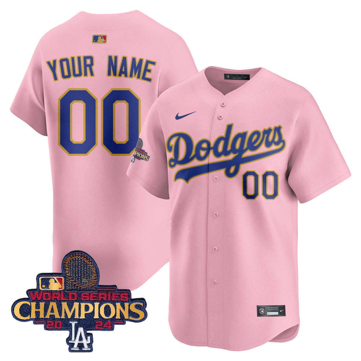 Dodgers 2025 Gold Vapor Premier Limited Custom Jersey - All Stitched