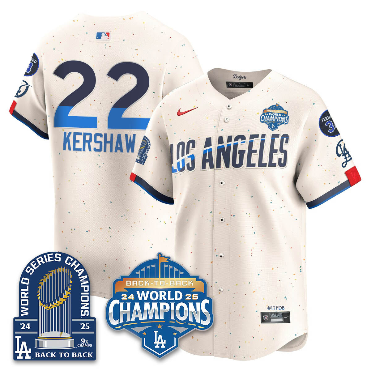 LAD 2025 World Series Champions Jersey - 9x Champs - All Stitched N2
