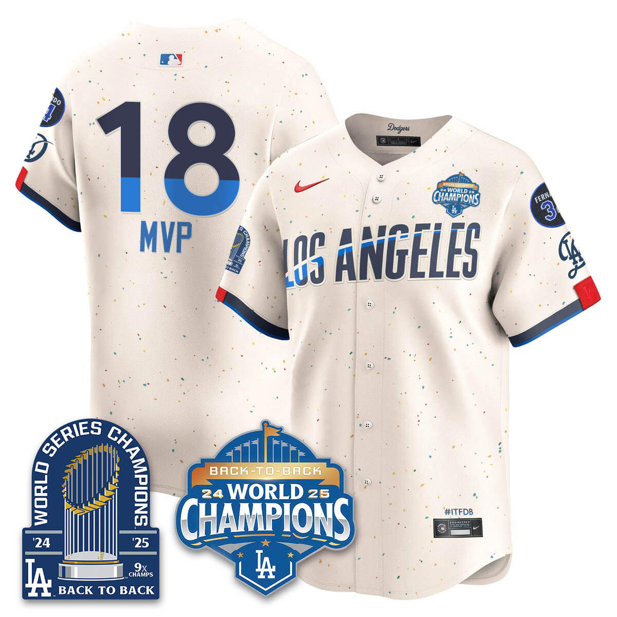 LAD 2025 World Series Champions Jersey - 9x Champs - All Stitched N2
