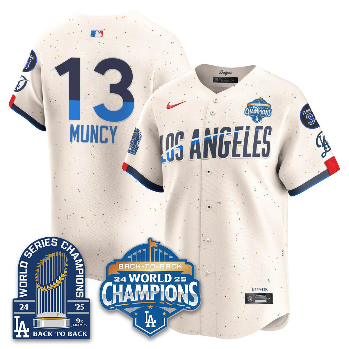 LAD 2025 World Series Champions Jersey - 9x Champs - All Stitched N2
