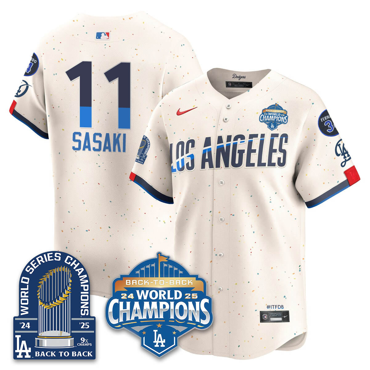 LAD 2025 World Series Champions Jersey - 9x Champs - All Stitched N2