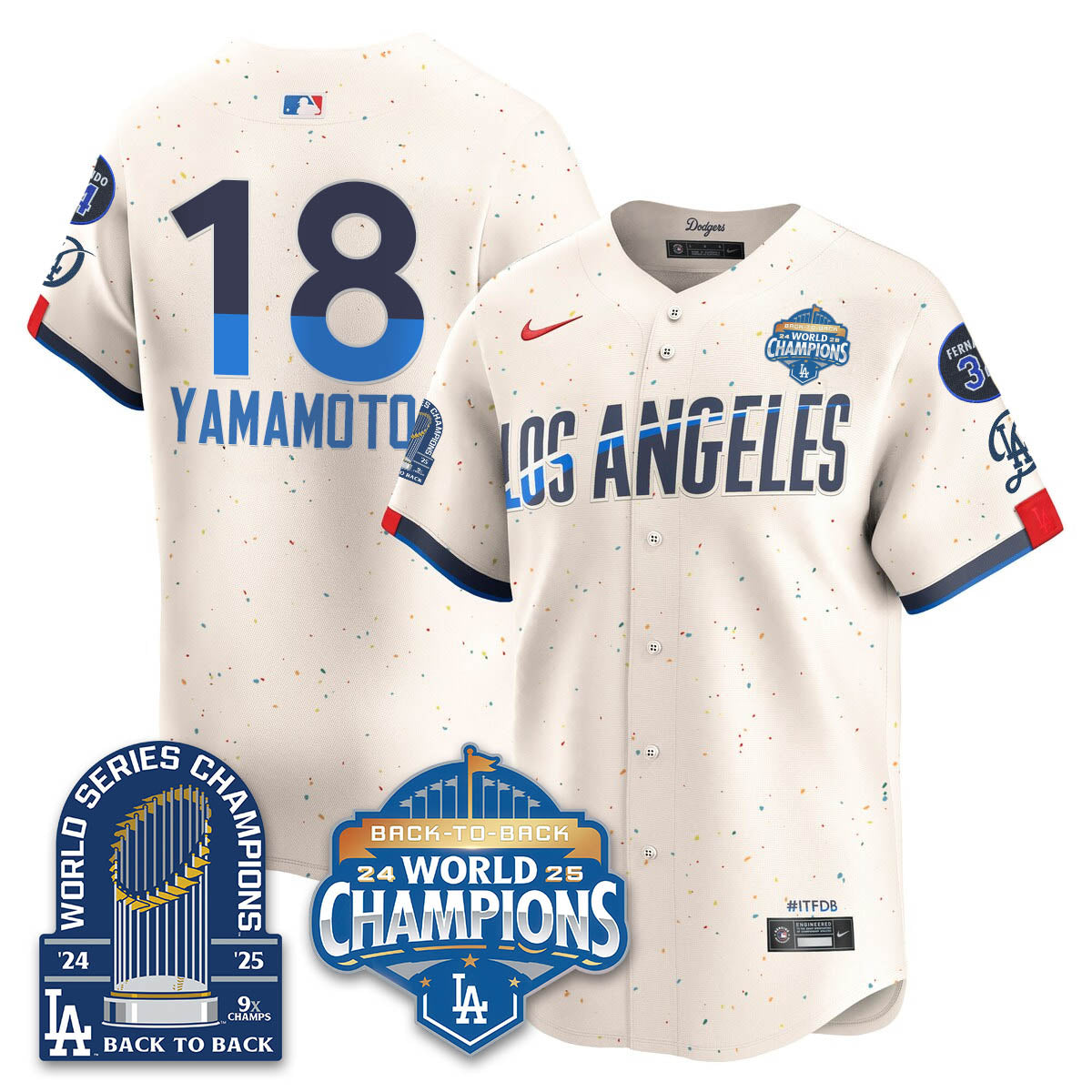 LAD 2025 World Series Champions Jersey - 9x Champs - All Stitched N2