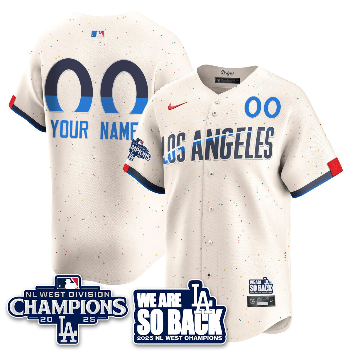 Custom LAD 2025 NL West Division Champions Jersey - All Stitched