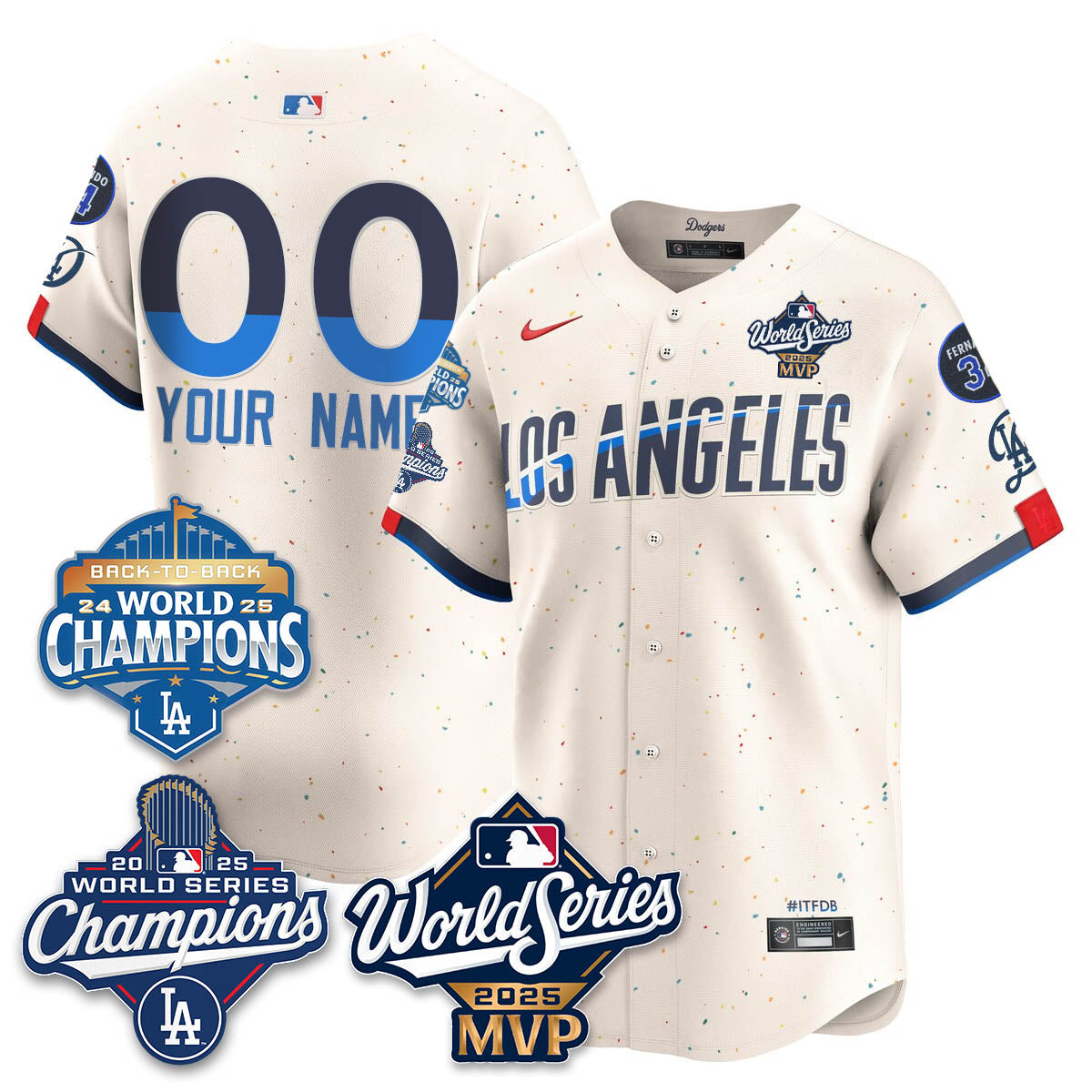 Yoshinobu Yamamoto LAD 2025 World Series MVP Custom Jersey - All Stitched