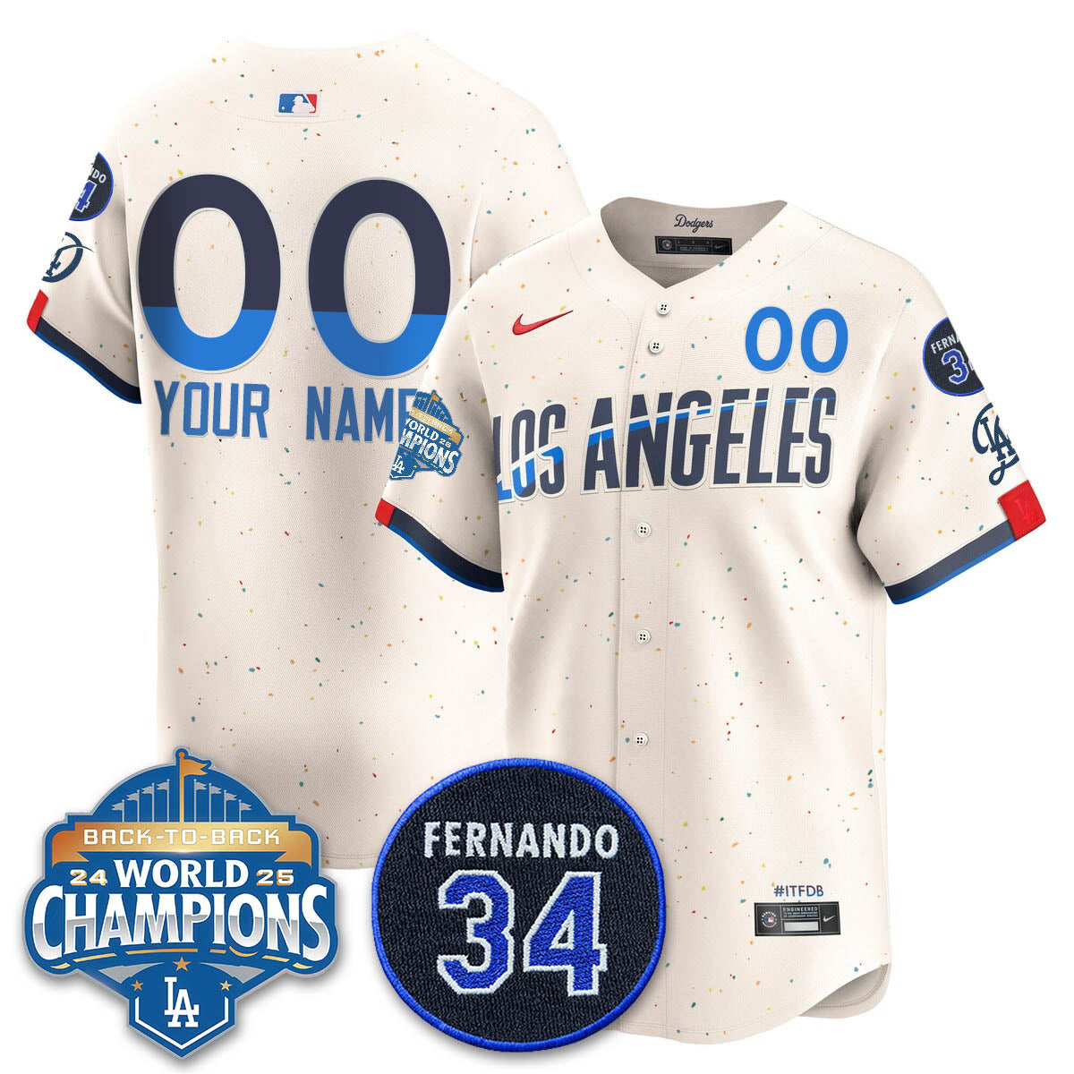 LAD 2025 Back To Back Champions Custom Jersey - All Stitched