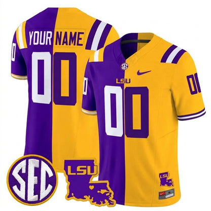 LSU Vapor Limited Custom Split Jersey - Louisiana Patch - Stitched