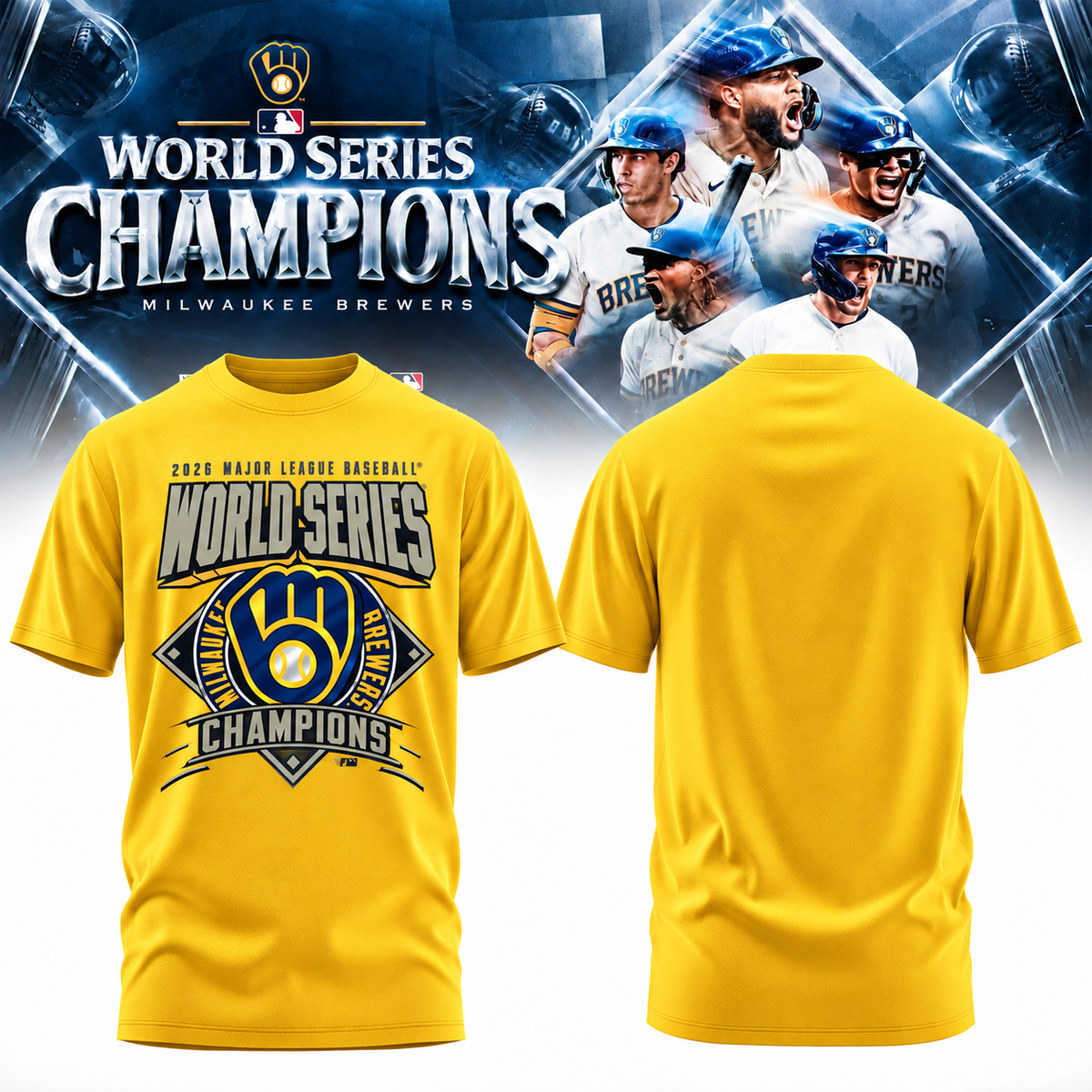 MIL World Series Champions One Side T-Shirt - Printed V9