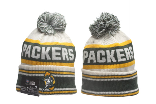 GB Cuffed Knit Hat with Pom - Embroidered Patch