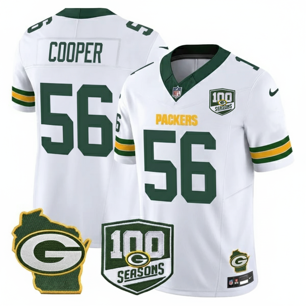 GB 100th Season & Home Patch Vapor Limited Jersey - All Stitched