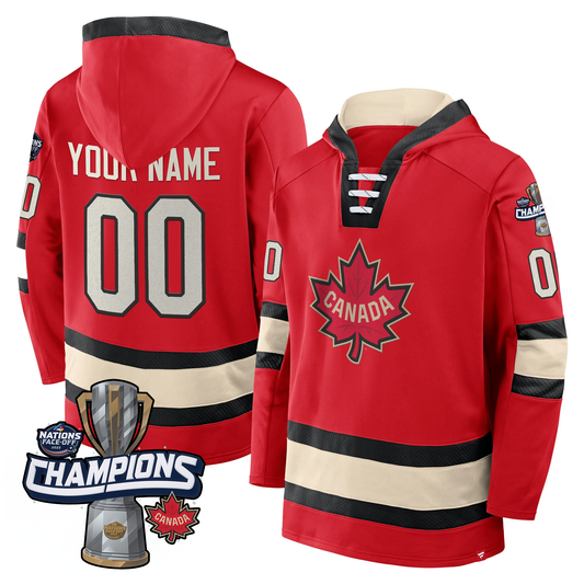 Custom Canada 2025 4 Nations Face-Off Champions Hoodie