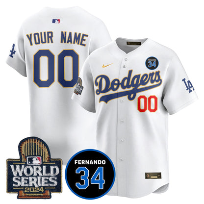 Dodgers Fernando Valenzuela Memorial Custom Jersey - All Stitched