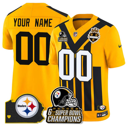 Custom PIT 6-Time Champions Patch Vapor Limited Jersey - All Stitched