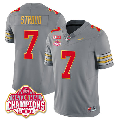OSU 'Heritage Stripe' 2025 CFP Patch - National Champions Gold Jersey - All Stitched