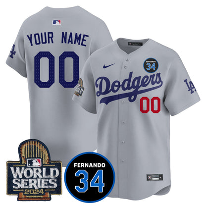 Dodgers Fernando Valenzuela Memorial Custom Jersey - All Stitched
