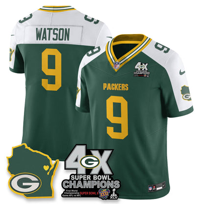 GB 4-Time Champions Patch Vapor Limited Jersey - All Stitched