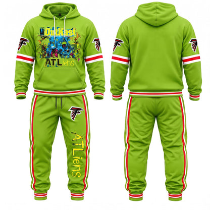ATL ATliens Streetwear Hoodie Pants Set - Printed