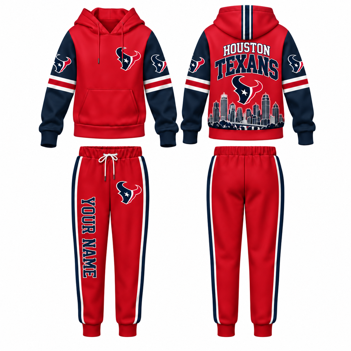 HOU Streetwear Custom Hoodie Pants Set - Printed