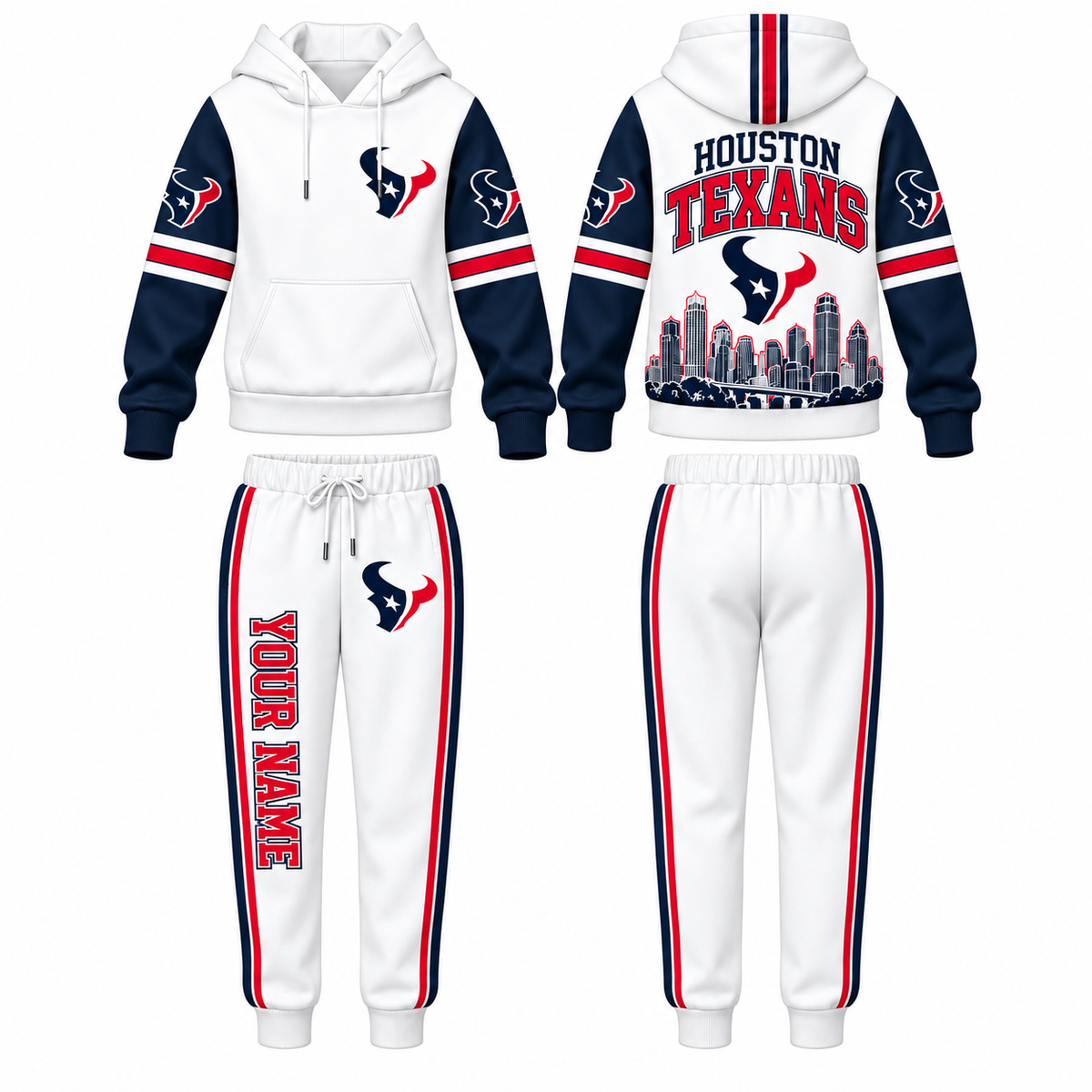 HOU Streetwear Custom Hoodie Pants Set - Printed