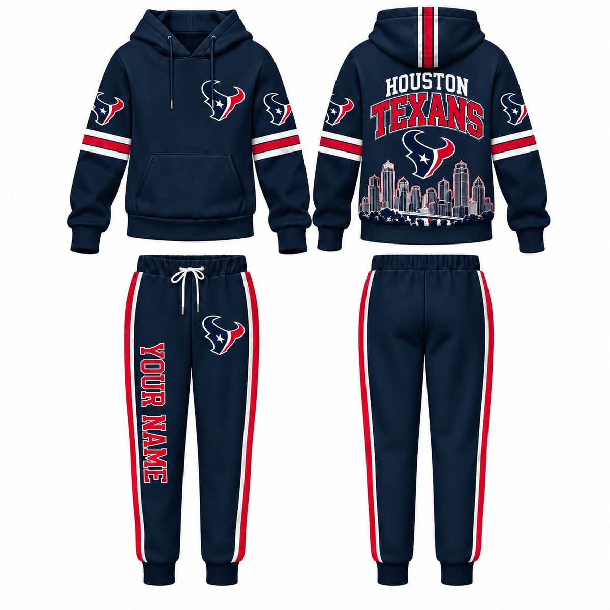 HOU Streetwear Custom Hoodie Pants Set - Printed