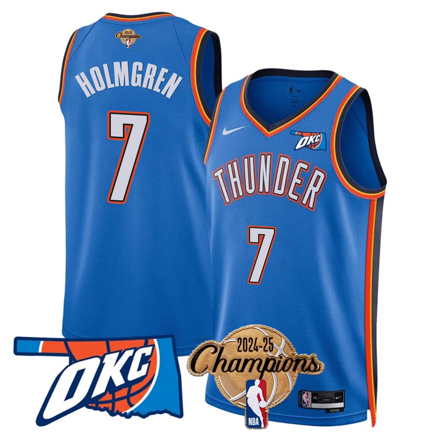 OKC 2024-25 Champions Jersey - All Stitched