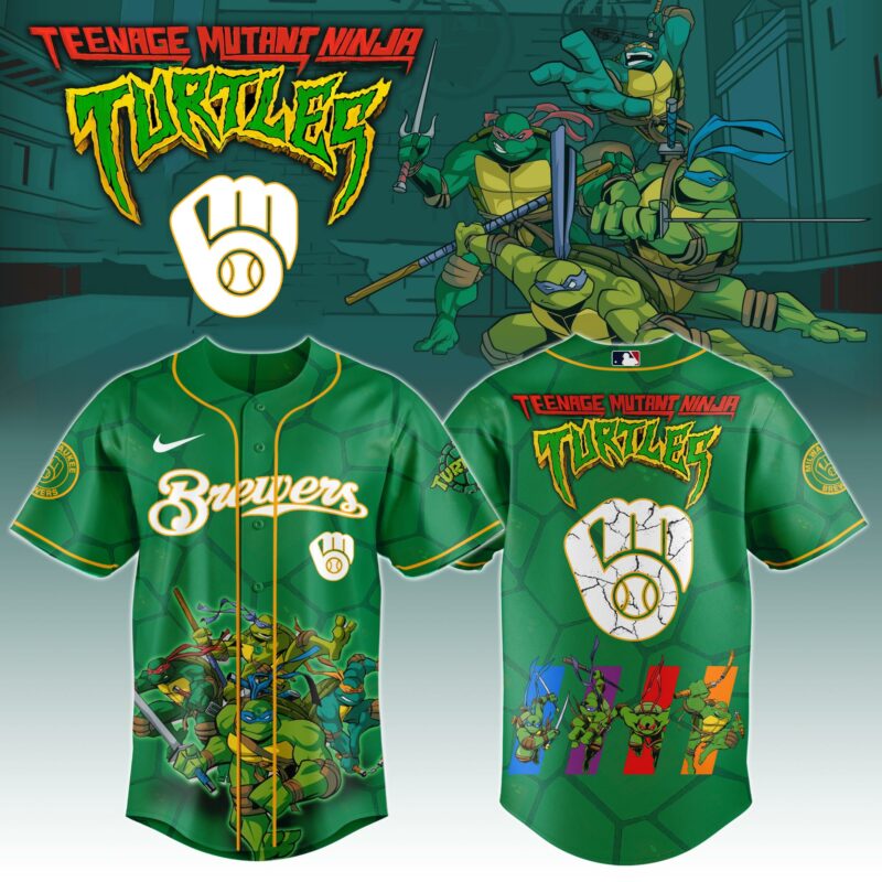 .         Milwaukee Brewers MLB x Ninja Turtles Night Game Limited Edition Jersey 2025